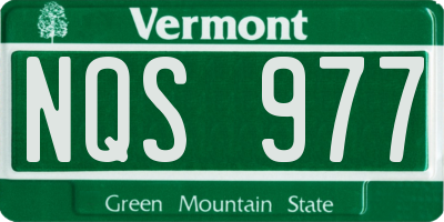 VT license plate NQS977