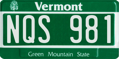 VT license plate NQS981