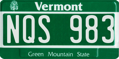 VT license plate NQS983