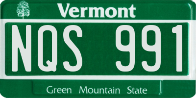 VT license plate NQS991
