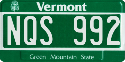 VT license plate NQS992