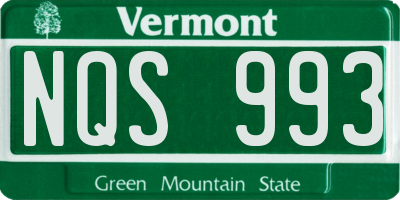 VT license plate NQS993