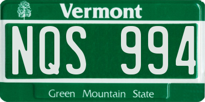 VT license plate NQS994