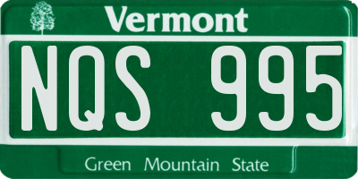 VT license plate NQS995