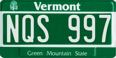 VT license plate NQS997