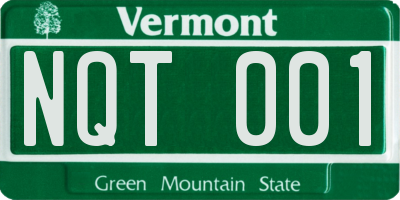 VT license plate NQT001