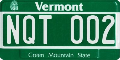 VT license plate NQT002