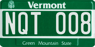 VT license plate NQT008
