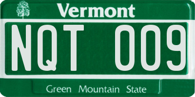 VT license plate NQT009