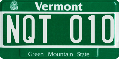 VT license plate NQT010