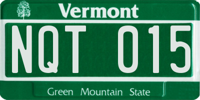 VT license plate NQT015
