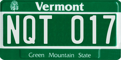 VT license plate NQT017