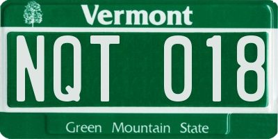 VT license plate NQT018