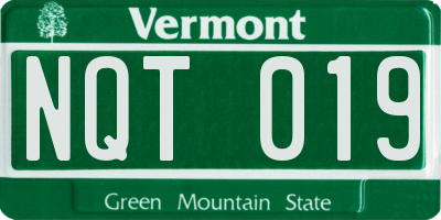VT license plate NQT019