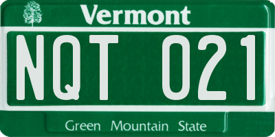 VT license plate NQT021