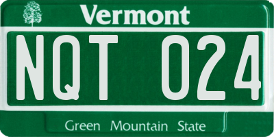 VT license plate NQT024