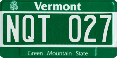 VT license plate NQT027