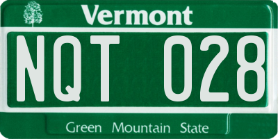 VT license plate NQT028