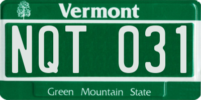 VT license plate NQT031