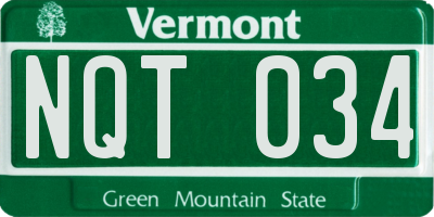 VT license plate NQT034