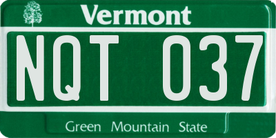 VT license plate NQT037