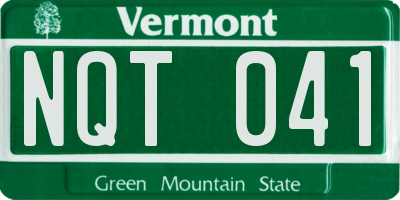 VT license plate NQT041