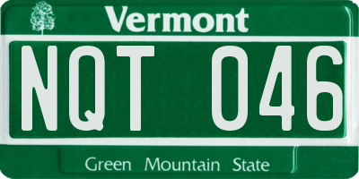 VT license plate NQT046