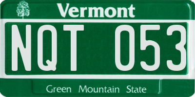 VT license plate NQT053