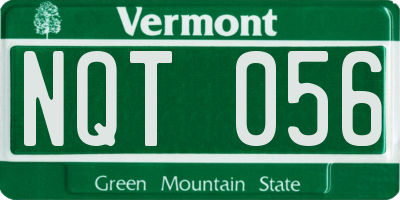 VT license plate NQT056