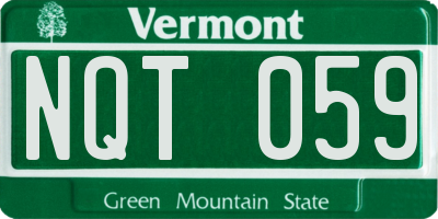 VT license plate NQT059