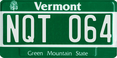 VT license plate NQT064