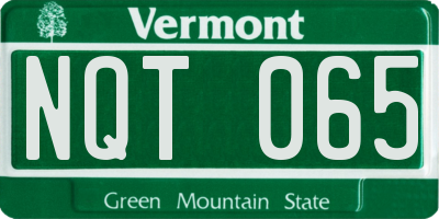VT license plate NQT065