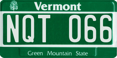 VT license plate NQT066