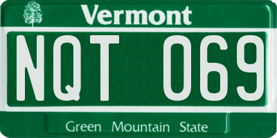 VT license plate NQT069