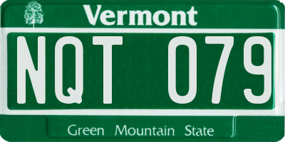 VT license plate NQT079