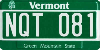 VT license plate NQT081