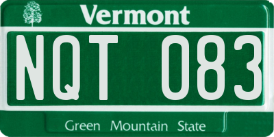 VT license plate NQT083