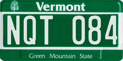 VT license plate NQT084