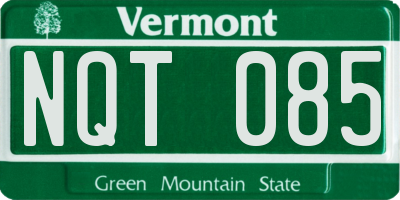 VT license plate NQT085