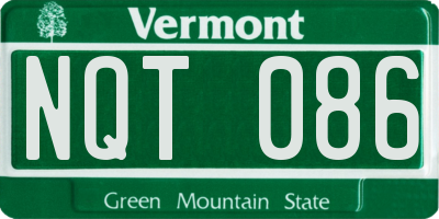 VT license plate NQT086