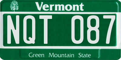 VT license plate NQT087