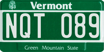 VT license plate NQT089