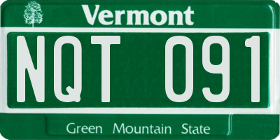 VT license plate NQT091