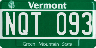 VT license plate NQT093