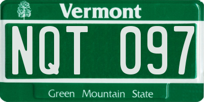 VT license plate NQT097