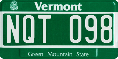 VT license plate NQT098