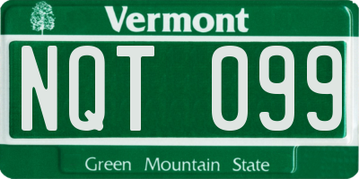 VT license plate NQT099
