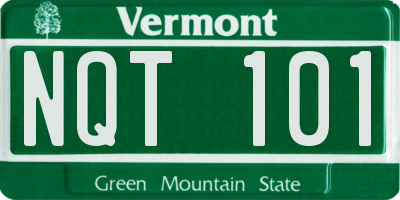 VT license plate NQT101