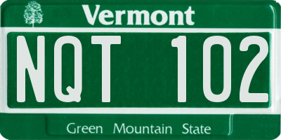 VT license plate NQT102