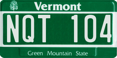 VT license plate NQT104